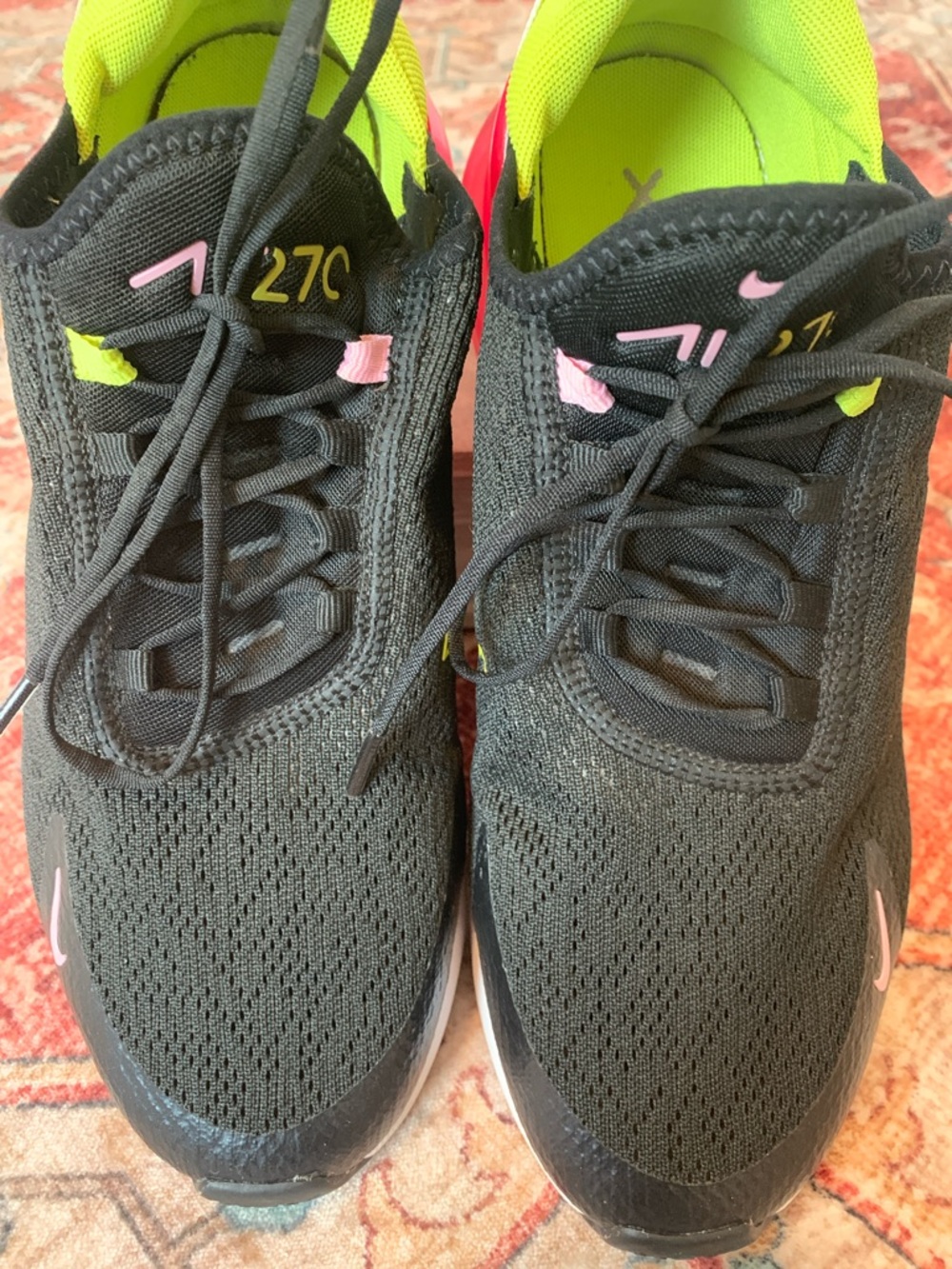 Nike Women's Black Running Sneakers with Pink & Neon Yellow Highlights - Picture 6 of 6